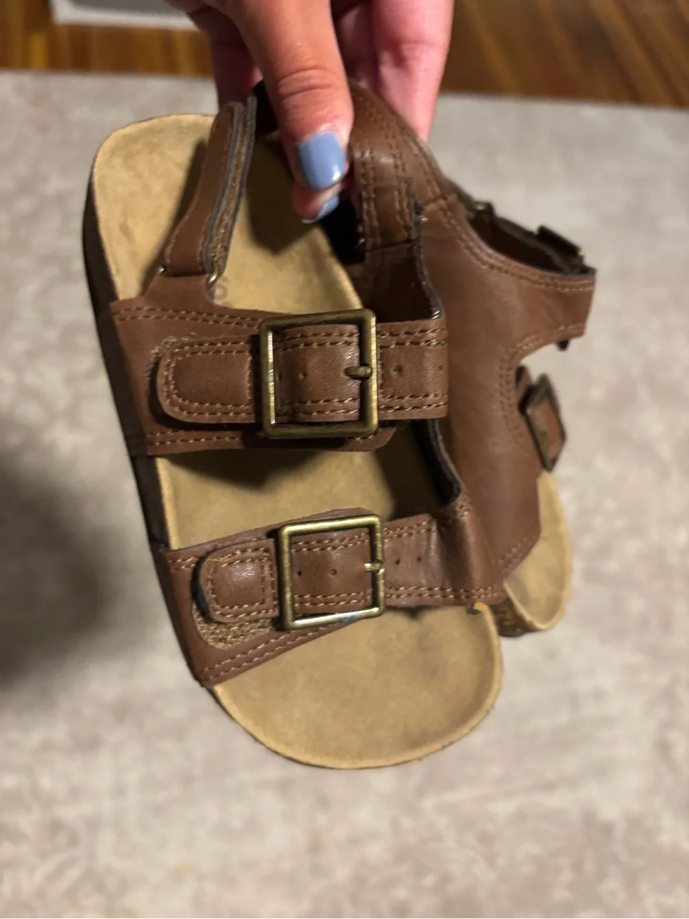 OshKosh B'gosh Brown Double-Buckle Casual Kids Sandals